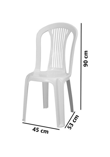 Omnipazar Mt-gf187 Agosto Plastik Bahçe Balkon Sandalye 4'lü Set Beyaz