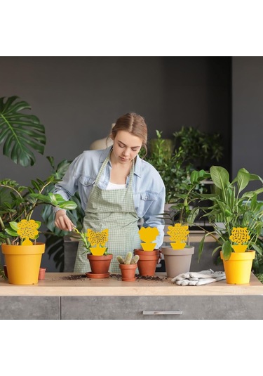 Dofolink 100 Adet Çift Taraflı Zararlı Ötücü, Bitki Koruma Yapıştırıcı 20 Kelebek, 20 Havuç, 20 Köpek, 20 Çam, 20 Baykuş Desenli , Toksik Olmayan, Su Geçirmez, Seralar Ve Bahçeler İçin