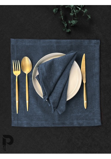 Derin Mavi Kumaş Peçete Daily Serisi Kadife Görünümlü Derin Mavi