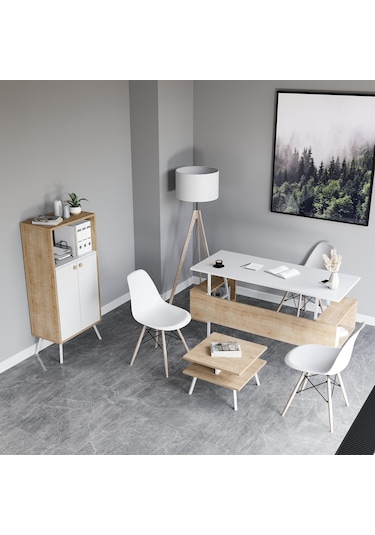 Lagomood İrony Rasha Ofis Takımı Beyaz Meşe