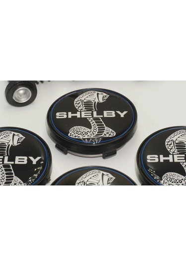 Ford Mustang Shelby Kobra Logo Jant Göbeği Kapak Seti 60mm