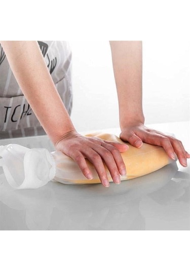 Buffer Büyük Hamur Torbası Silikon Şeffaf Hamur Yoğurma Torbası Ekmek Makarna Mantı Hamuru Kolay