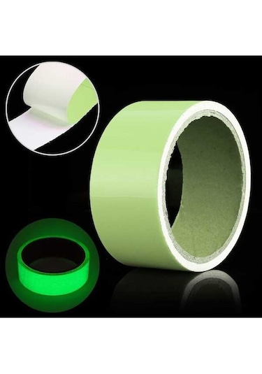 Novahub Yeşil Işıklı Bant Duvar Stickerı, 5cm X 10m, Karanlıkta Parlayan Fotolüminesan Bant
