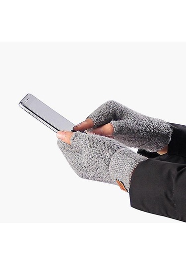 Örme Parmaksız Eldivenler Kış Sıcak İş Eldivenleri Soğuk Erkek Termal Eldivenleri