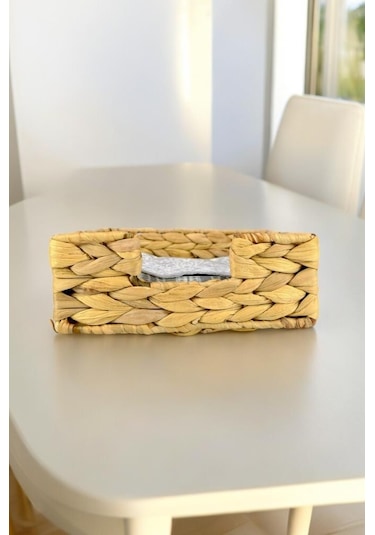 Digithome Hasır Masa Üstü Kare Yatay Peçetelik 19 Cm Kahverengi I/2 C1-1-289