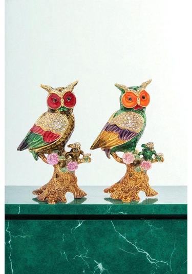 Renkli Baykuş Biblo Tünemiş Baykuş Figürü