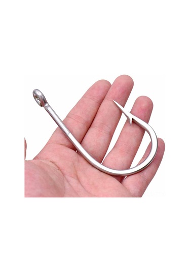 Dianziye Stainless Steel Büyük Boy Balık İğnesi 12/0 Numara, Gümüş Renkli, Dayanıklı Av Aleti