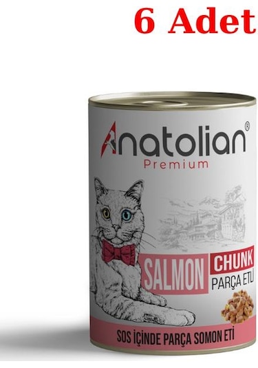 Anatolian Premium Somonlu Yetişkin Kedi Konservesi 6 x 400 G