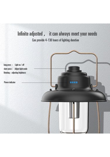 Geeksen Düzenlenebilir Işık Modlu Usb Şarjlı Metal Kamp Lambası - Dış Mekan, Manzaralı Aktivitelere Uygun, Taşınabilir Led Işık Kaynağı Çok Renkli