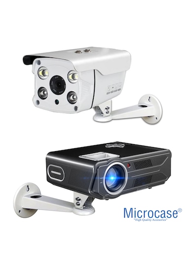 Microcase Metal Döner Başlıklı Cctv Kamera Projeksiyon Duvara Monte Askı Aparatı - Al5283