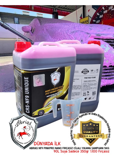 Abrias Nano Fırçasız Cilalı Oto Yıkama Pembe Şampuan 5kg