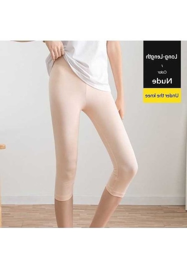 Tongxida Ten Rengi Modal Tayt, Diz Boyu, Yoga Pantolon, 60-70kg Kilo İçin, Uzunluğu 30-67cm Ten Rengi