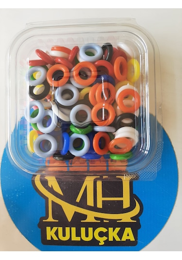 Mh Plastik 9 Renk Karışık Güvercin Boncuğu Halkası 90 Adet