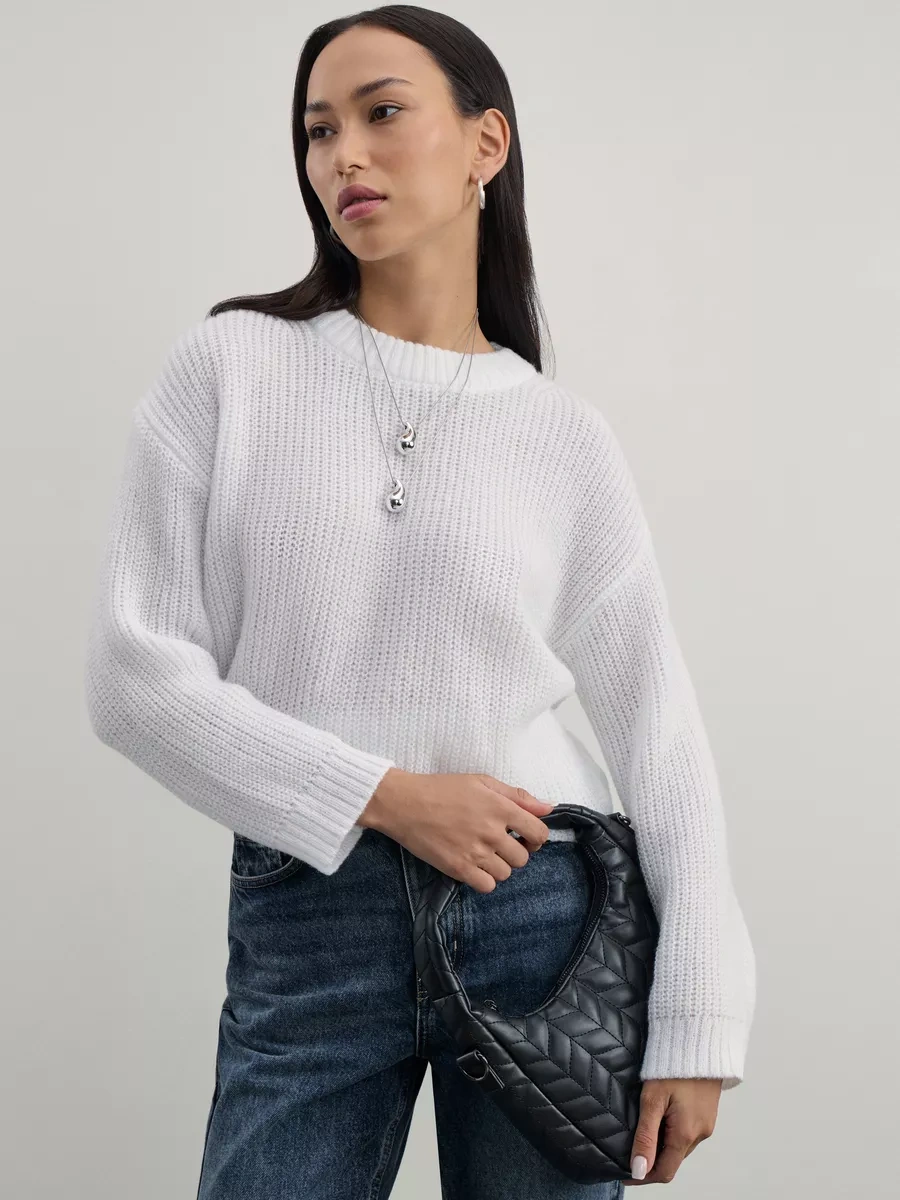 Zarına Şeffaf Örgü Jumper Kazak 180123135 Beyaz