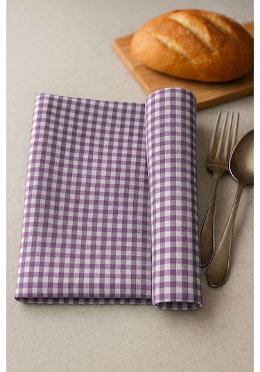 Zefira 170x170 Cm Balkon, Piknik, Mutfak Masa Örtüsü & Yer Sofra Bezi Lila
