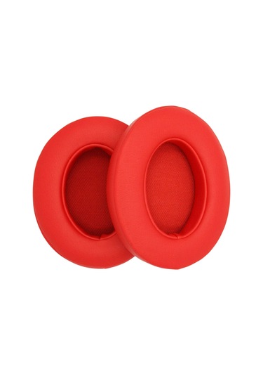 Youtek Beats Studio 2/3 İçin Yerine Konulabilir Kulaklık Kılıfı - Protein Deri Ve Hafıza Köpük - Kırmızı