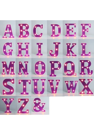 Awesomestore Mor Flaş Led Harf A Lamba Pil İle Dekor