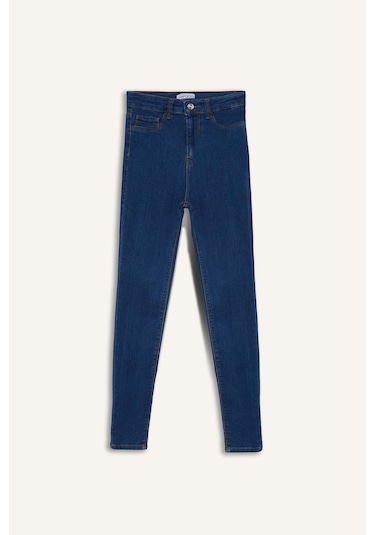 DeFacto -  Jegging Yüksek Bel Bilek Boy Dar Paça Basıc Jean Pantolon B7498AX24SP Mavi