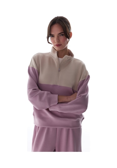Penti Açık Lila Silky Feel Color Block Sweatshirt