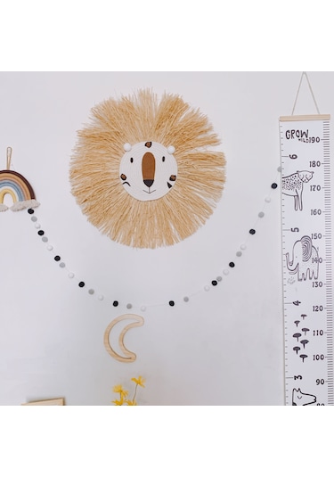 Sones El Yapımı Dokuma Karikatür Aslan Kaplan Hasır Ev Duvar Süsleri Çocuk Odası Giyim Mağazası Aksesuarları Sz-m03