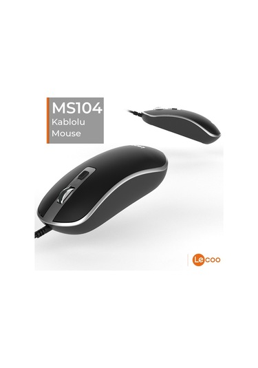 Lecoo Ms104 Usb Kablolu 1600dpı 4 Tuşlu Pc, Mac, Dizüstü Bilgisayar İle Uyumlu Optik Mouse Ms104