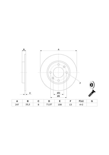 Peugeot 206 1.6 1998-2007 Bosch Arka Disk 2 Adet