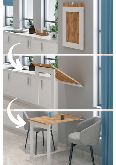 60x90 Cm Duvara Monte Çerçeveli Tablo Masa 1. Sınıf Çam MDF