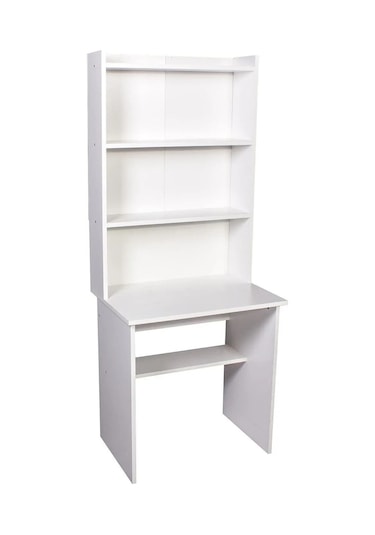 My Design Kitaplıklı Çalışma Odası Masası Beyaz