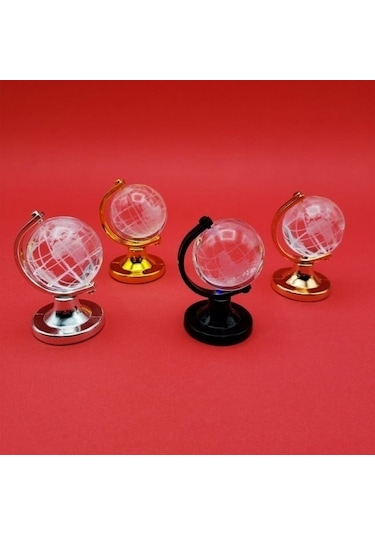 7x4cm Işıklı Cam Kristal Dünya Küresi