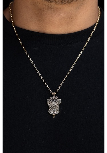 14 Ayar Altın Şövalye Zırhı Erkek Kolye