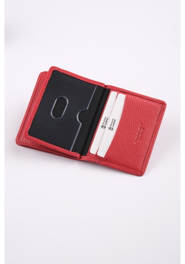 Ancora Leather Hakiki Deri Kartlık-26207 Kırmızı