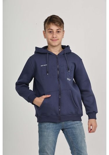 Toontoy Erkek Çocuk Luxury Baskılı Hırka İndigo