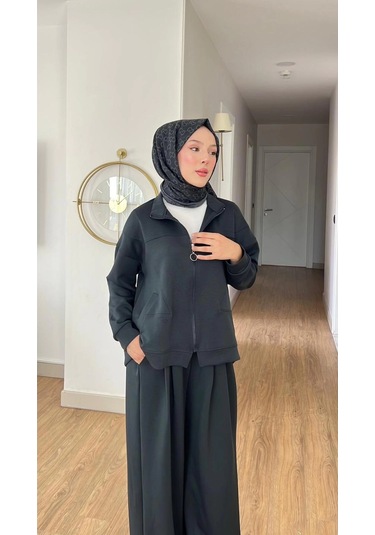 Emily Modal Kumaş Fermuarlı Tesettür İkili Alt Üst Takım Çok Renkli