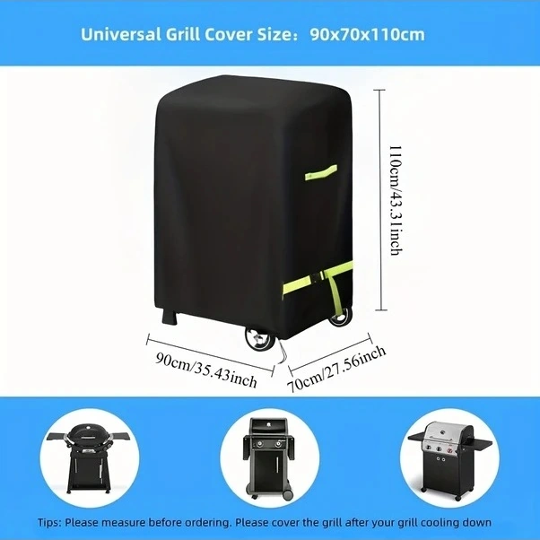 Trendooze Sunshine022 Siyah 145x60x120cm 420d Oxford Mangal Kapağı Reflektif Tutamak Ve Bağcık