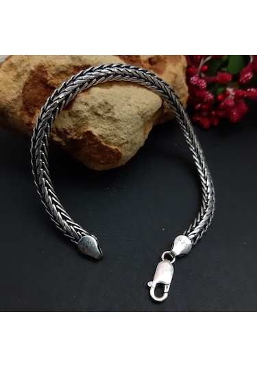 925 Ayar Gümüş Yeni Model Erkek Bileklik 5.5  Mm