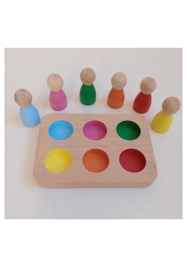 Peg Bebek Ve Tabla Eşleştirme 6 Lı Insan Figürleri Waldorf