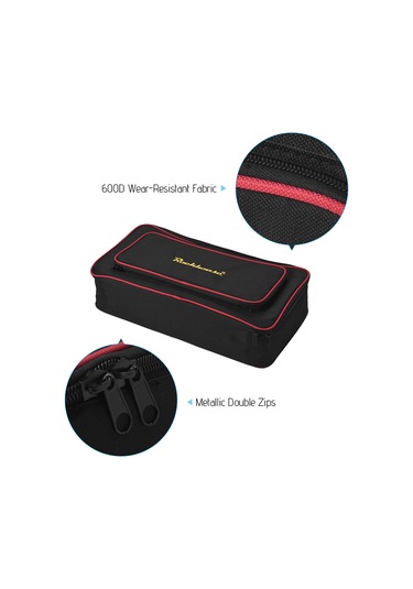 Geeksen Taşınabilir El Çantası Aşınmaya Dayanıklı Kalın Kumaş Pedal Tahtası Taşıma Çantası Büyük Boy Gitar P Siyah