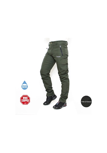 Mudwill Softshell Kargo Cepli Kışlık Pantolon-Haki