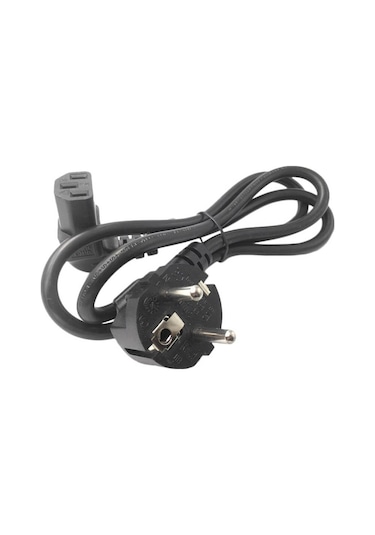 C13 Power Kablosu 90° Derece Dirsek L Uç - Dik Açılı - 1.8 mt