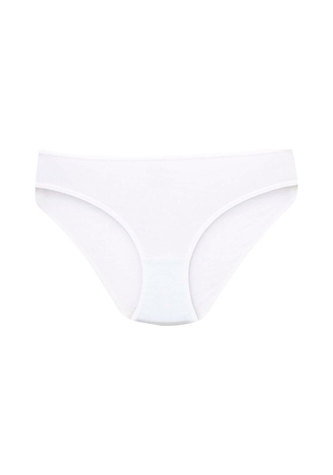 Kadın Pamuklu Likralı Renkli Düz Külot 6'lı Paket Rahat Ve Yumuşak İç Giyim Beyaz - Siyah - Ten