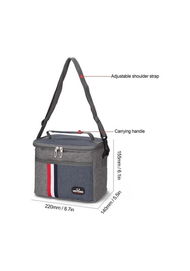 Tongxida Isıtmalı Yemek Çantası - Su Geçirmez, Taşınabilir Gri Gri