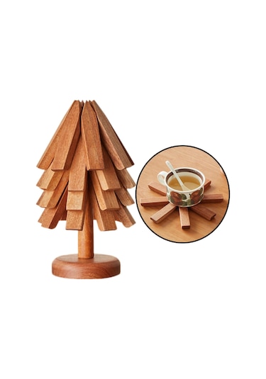 Suntek Yalıtım Matı Sıcak Tencere Tutucular Kase Gereçleri 4 Adet Gül Ağacı Pembe