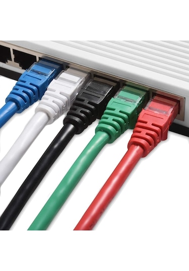 5 adet IRENIS CAT7 Kablo Ethernet LAN Kablosu, 25 cm Yeşil