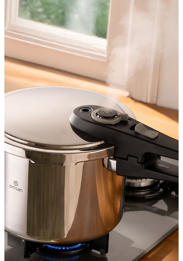 Emsan Fast Cooker Çift Emniyetli Düdüklü Tencere 6 Lt Siyah