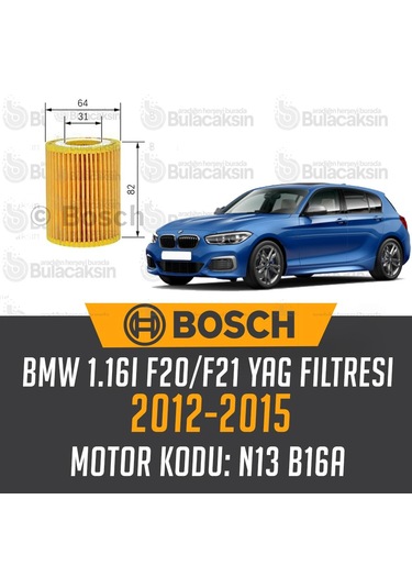 Bmw 1.16İ F20-F21 2012 - 2015 Bosch Yağ Filtresi