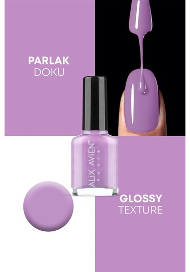 Alix Avien Lavanta Pembe 62 Yüksek Pigmentli Uzun Süreli Kalıcılık Hızlı Kuruma Nail Lacquer 62