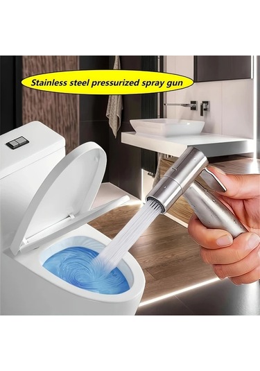 Xuweiwei 4 Parça Set Paslanmaz Çelik El Tipi Duş Başlığı Duş Seti Yüksek Basınçlı Nozul Ve Ayarlanabilir Su Akışı