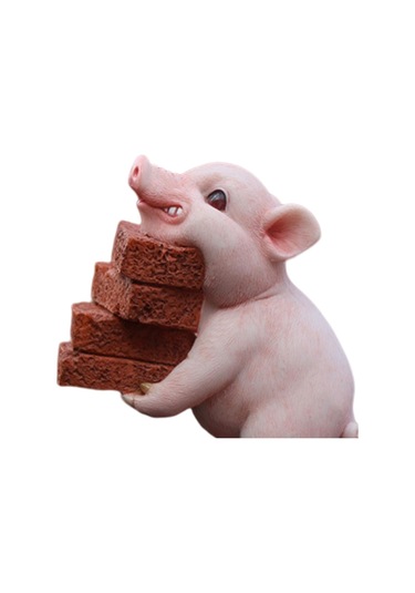 Homyl Minyatür Domuz Heykelcik Sevimli Ev Stil-a-8.5x5x10cm