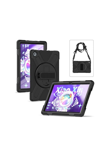 Lenovo Uyumlu Tab M10 Plus Tb-125f/tb128f 3.nesil 10.6 İnç Kılıf Ultra Koruma Zırh Askılı Silikon Tablet Kılıfı