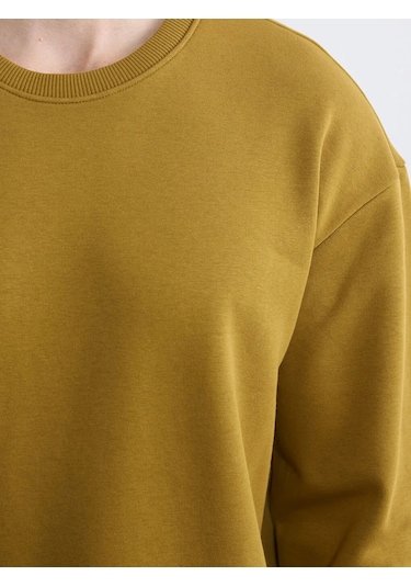 Lc Waikiki Yeşil Erkek Bisiklet Yaka 3 İplik Şardonlu Sweatshirt